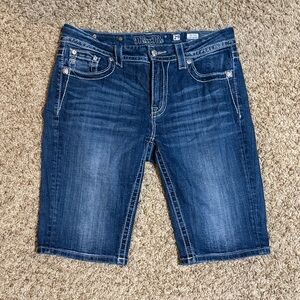 Miss Me womans Dark Blue Jean Shorts